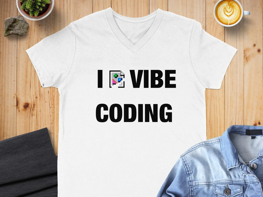 I Vibe Coding — Bella 3005 V-Neck T-Shirt
