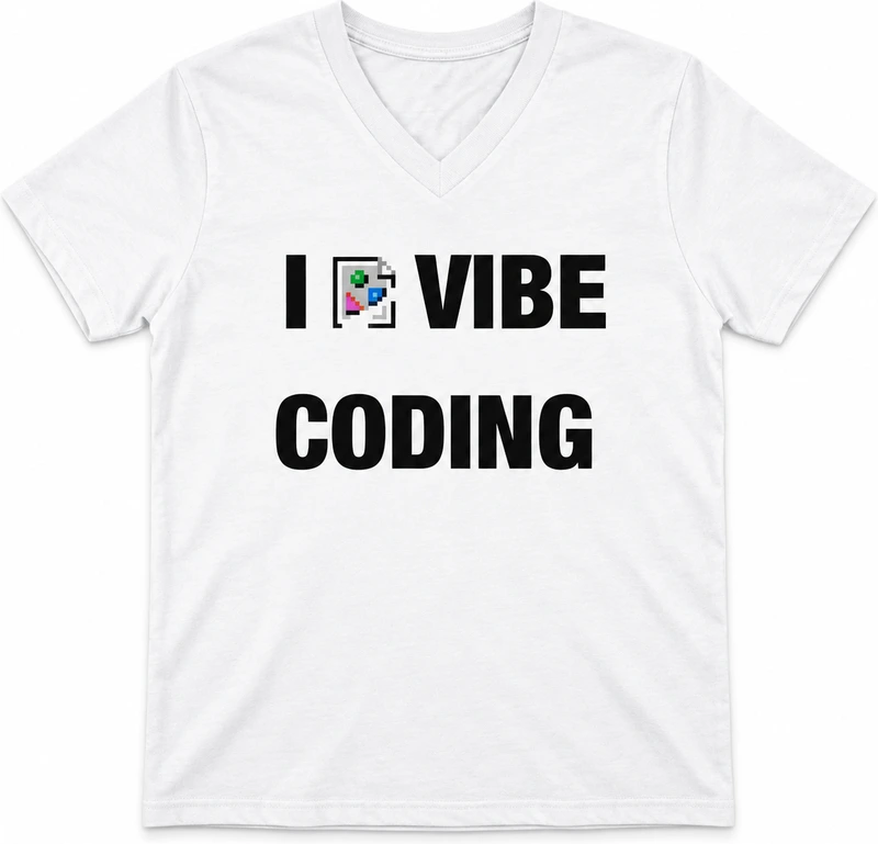 I Vibe Coding — Bella 3005 V-Neck T-Shirt