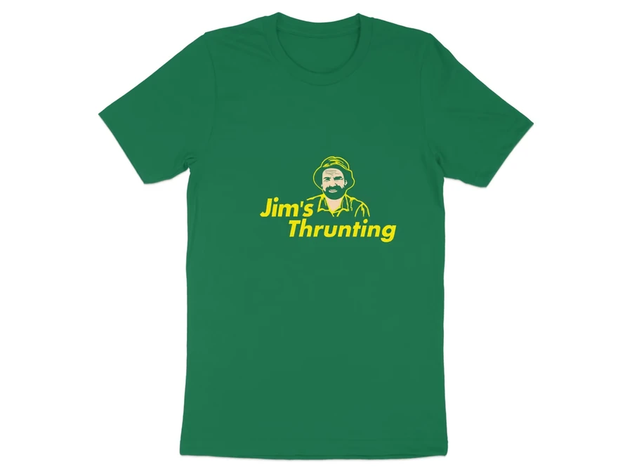 Jim’s Thrunting — Men’s / Unisex Crew Neck T-Shirt